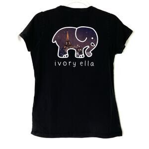 Ivory Ella | Paris France Tee Short Sleeve Black Graphic Cotton Womens Small